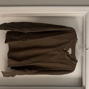 Tecovas Brown Long Sleeve Henley Shirt